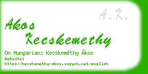 akos kecskemethy business card