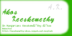 akos kecskemethy business card